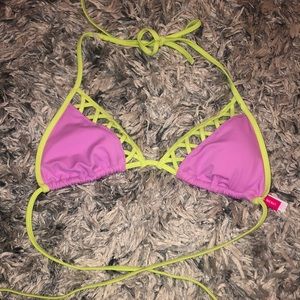 Victorias secret purple and green neon bikini top